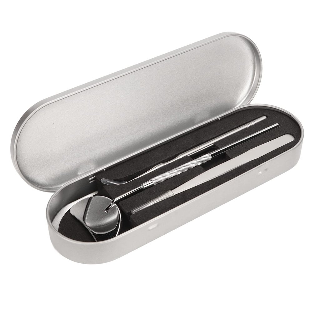 3-Piece Lash Lift Tool Set with Eyelash Mirror & Tweezers, Stainless Steel, Multifunctional Lash Extension Kit & Beginners (Silver)