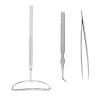 3-Piece Lash Lift Tool Set with Eyelash Mirror & Tweezers, Stainless Steel, Multifunctional Lash Extension Kit & Beginners (Silver) view 2