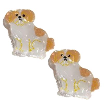 2PCS Mini Yorkshire Hair Clips,Novelty Dog Claw Clips,Animal Shape Hair Clips,Acetate Hair Clip for Girls,Small Claw Barrettes for Women (Yorkshire)