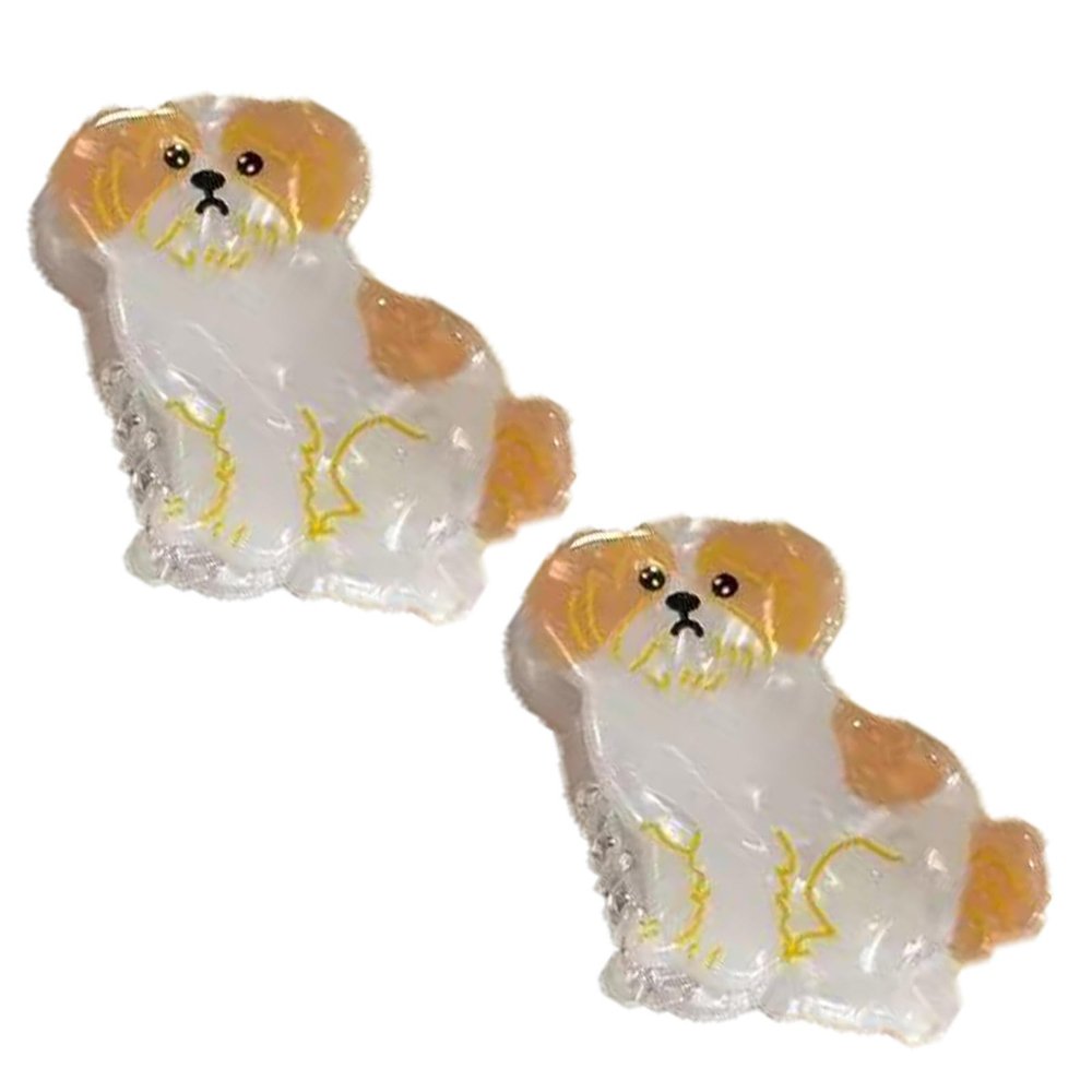 2PCS Mini Yorkshire Hair Clips,Novelty Dog Claw Clips,Animal Shape Hair Clips,Acetate Hair Clip for Girls,Small Claw Barrettes for Women (Yorkshire)
