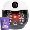ALISSPOD Foot Spa Bath Massager with Heat Bubbles and Vibration Massage and Jets, 16 OZ Calming Lavender Foot Soak Epsom Salt, Foot Soaker with Red Light, 22 Massage Rollers, Adjustable Temp - Black view 1