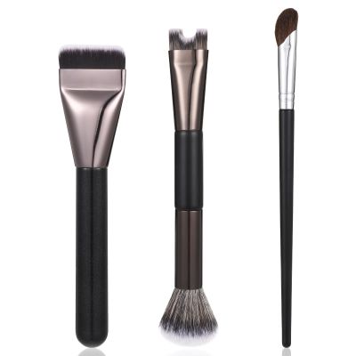 3 Piece U-Shaped Nose Contour Brush Set  Professional Eyebrow, Eyeshadow & Blush Brush for Precise Contouring, Highlighting & Full Face Makeup  Ideal for Beginners, Cream & Powder Products
