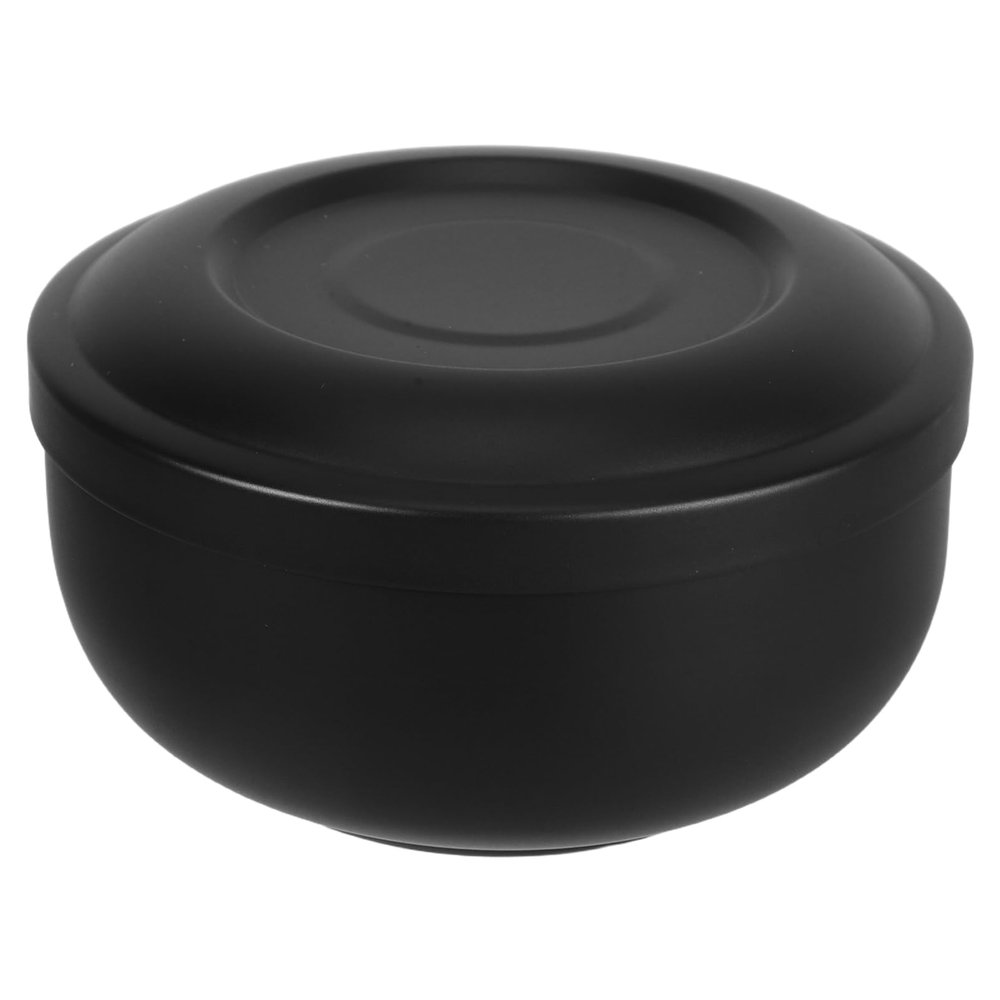 Amosfun Stainless Steel Shaving Bowl with Lid Travel Friendly Metal Shave Cup for Men Moisture Retaining Soap Holder Brush Stand Compact Grooming Accessory for Home Travel