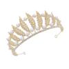 KAYTMSDILeaf Pearl Crown Leaf CrownRhinestone Crystal Pearl Prom Queen Wedding Bride for Women view 2