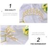 KAYTMSDILeaf Pearl Crown Leaf CrownRhinestone Crystal Pearl Prom Queen Wedding Bride for Women view 3