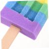 RORPOIR 4pcs Rainbow Ice Body Exfoliating Shower Sponges Portable Bath Scrubber for Back Cleaning Durable Versatile Exfoliating Tool for Men and Women Travel Care view 3