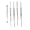 Tweezers Set Stainless Steel Professional Anti Static Curved Straight Flat Precision Tweezers for Electronics Jewelry Making Crafts Model Building Soldering 5PCS view 1