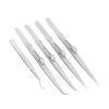 Tweezers Set Stainless Steel Professional Anti Static Curved Straight Flat Precision Tweezers for Electronics Jewelry Making Crafts Model Building Soldering 5PCS view 2