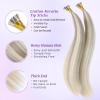 MioYio I Tip Hair Extensions Human Hair 30G/Pack Human Hair Itip Human Hair Extensions #16/60 Pre Bonded Extensions Long Straight Highlight Blonde 18Inch view 2