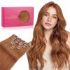 WENNALIFE Clip in Hair Extensions Real Human Hair, 18 Inch 120g 7pcs Cinnamon Terra Copper Remy Hair Straight Natural Extensiones De Cabello Humano Con Clip Ins view 1