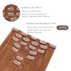 WENNALIFE Clip in Hair Extensions Real Human Hair, 18 Inch 120g 7pcs Cinnamon Terra Copper Remy Hair Straight Natural Extensiones De Cabello Humano Con Clip Ins view 3