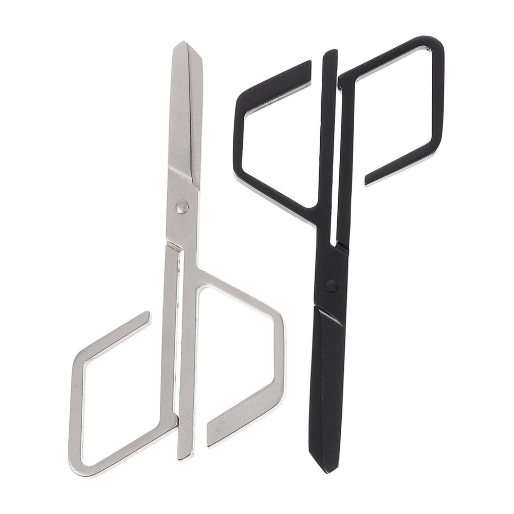 TOYZFRIENDY Stainless Steel Nose Hair Scissors 2-Piece Manual Trimming Tool for Men and Women Precision Cutting for Facial Grooming Compact and Easy to Use