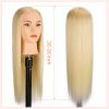 26-28''Mannequin Head 80% Human Hair, Cosmetology Mannequin Head Hairdressers Practice Braiding Doll Head for Hair stly (#613 Blond) view 3
