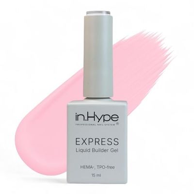 IN.HYPE Express Structure/Liquid Builder Gel/Hard Gel in a Bottle (BIAB) HEMA, TPO-free for Nail Enhancing/Overlays/Strengtenning (Milky Pink)