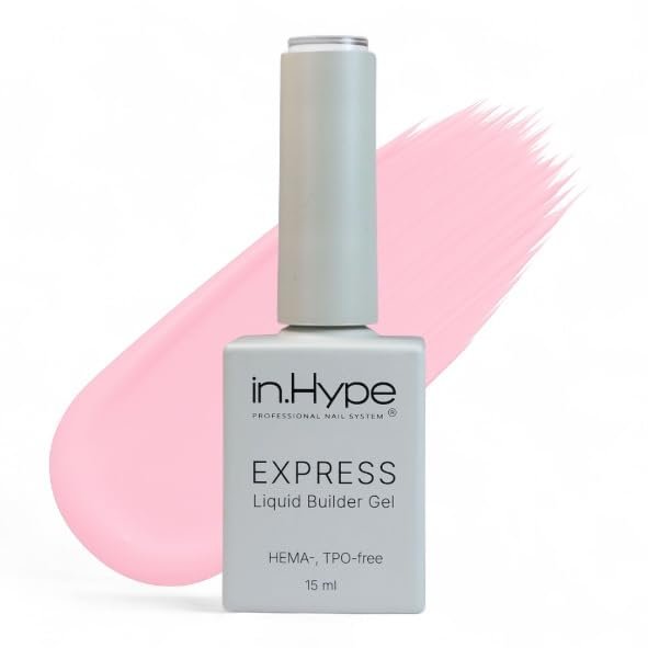IN.HYPE Express Structure/Liquid Builder Gel/Hard Gel in a Bottle (BIAB) HEMA, TPO-free for Nail Enhancing/Overlays/Strengtenning (Milky Pink)