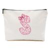 MQBMQB Pink Bow S, Alphabet Makeup Bag for Women, Washable Travel Organizer Toiletry Cosmetic Bag, Coquette Bow Letter Pattern Large Capacity Makeup Pouch with Zipper, Christmas Gifts for Women view 1