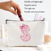 MQBMQB Pink Bow S, Alphabet Makeup Bag for Women, Washable Travel Organizer Toiletry Cosmetic Bag, Coquette Bow Letter Pattern Large Capacity Makeup Pouch with Zipper, Christmas Gifts for Women view 2