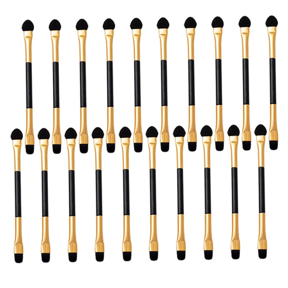 Beaupretty 20pcs Dual-End Eye Shadow Brush Set for Women Precision Makeup Tools for Eye Makeup Soft Synthetic Bristles