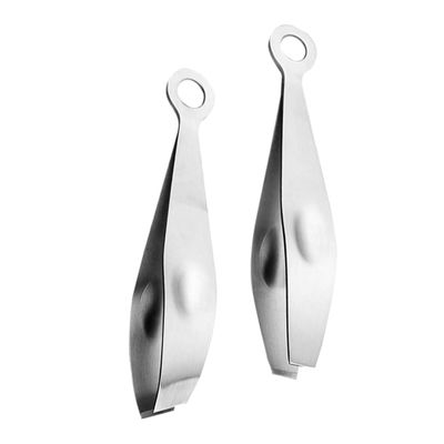 Cabilock 2-Piece Kitchen Tweezers Set Metal Cooking Tweezers for Chicken Plume and Goose Hair Removal Compact and Portable Kitchen Accessories