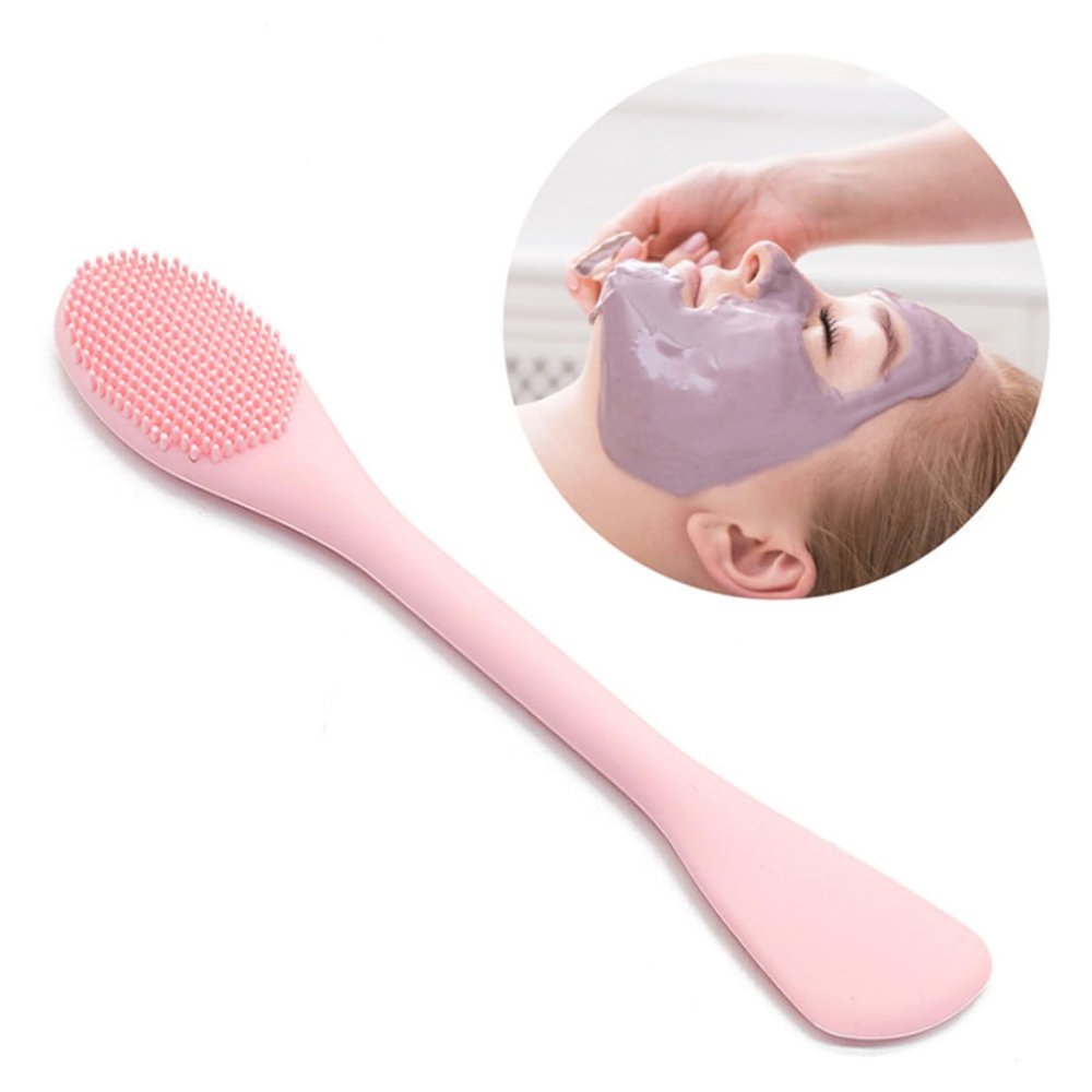 ARTSEWPLY 4Pcs Silicone Facial Brush Double Head Cleansing and Makeup Easy to Carry Skin Friendly Scrubber for Face Cleaning Mixed Colors