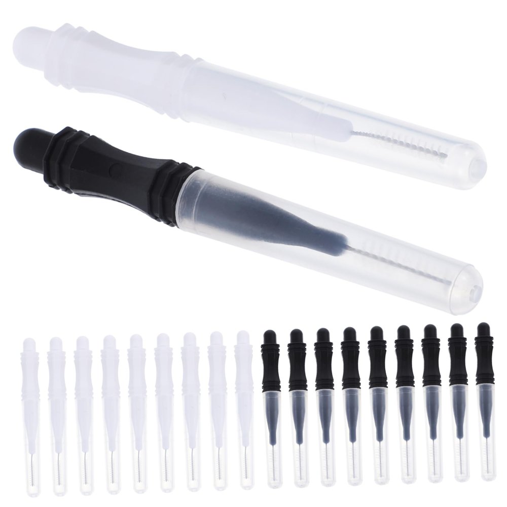 NULYLU 60Pcs Micro Eyebrow Brush with Caps Lightweight Brow Brush Tool for Lamination Portable and Multi Functional Eyebrow Supplies