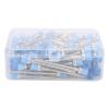 100pcs Nail Drill Bit Maintenance Brush | High - Density Fibers for Manicure Tools/Nail Particle Removal | Stainless Steel Care Tool with Storage Box (Blue) view 2