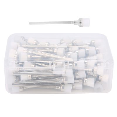 100pcs Nail Drill Bit Maintenance Brush | High - Density Fibers for Manicure Tools/Nail Particle Removal | Stainless Steel Care Tool with Storage Box (White)