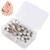100pcs Nail Drill Bit Maintenance Brush | High - Density Fibers for Manicure Tools/Nail Particle Removal | Stainless Steel Care Tool with Storage Box (White) view 4