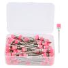 100pcs Nail Drill Bit Maintenance Brush | High - Density Fibers for Manicure Tools/Nail Particle Removal | Stainless Steel Care Tool with Storage Box (Pink) view 2