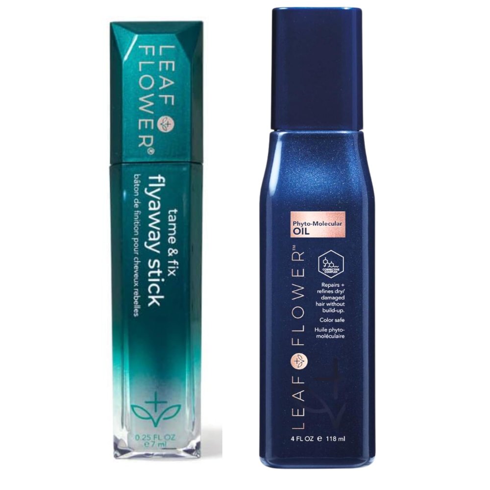Leaf & Flower Tame & Fix Flyaway Stick + Phyto-Molecular Oil 4 oz | Necessities And Essentails Packaging