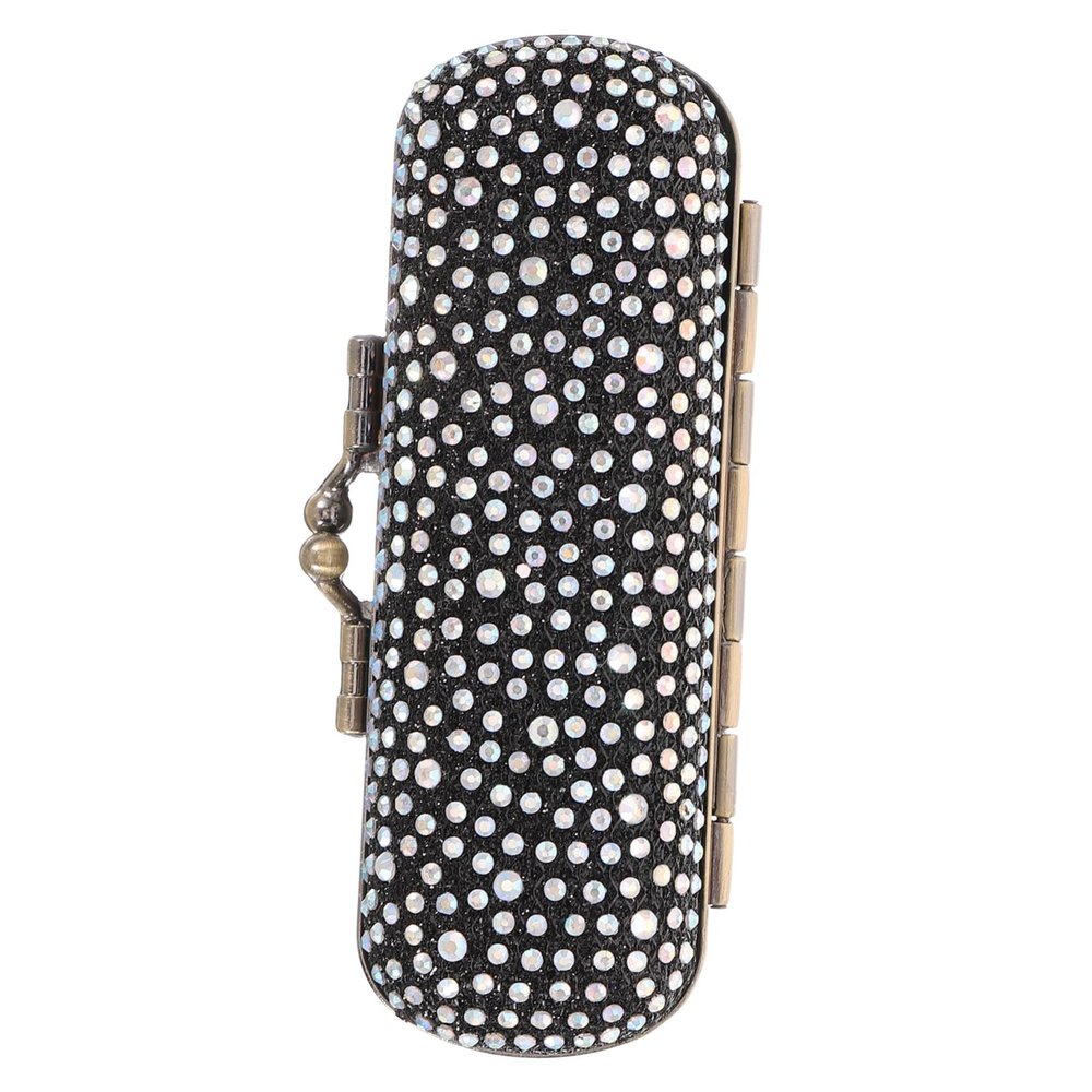 FOMIYES Elegant Lipstick Holder Case Antique Bronze Metal Lipstick Storage Organizer Mirror for Purse Travel Cosmetic Bag for Women
