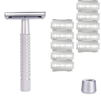 1 Blade Razors for Women, Double Edge Razor with Double Edge Razor Blades for Women & Men, Reusable Shaving Kit