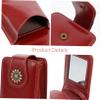 ARTSEWPLY 1Pc PU Lipstick Pouch Case with Built In Mirror Lipsticks Carrying Organizer for Travel Compact Lip Gloss Holder for view 4