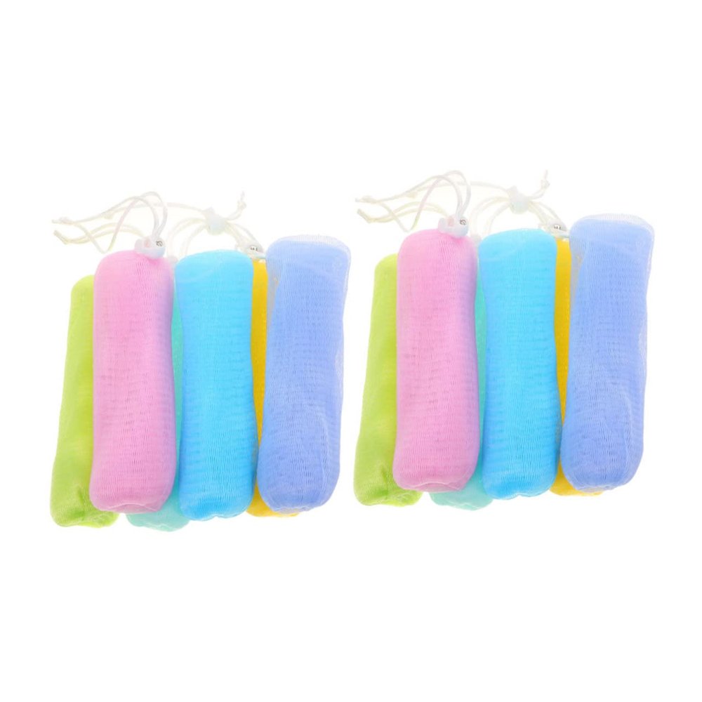 Gogogmee 12Pcs Soap Foaming Net Pouches Storage for Lathering Soap Durable Cleansing Mesh for Better Shower Experience Random Colors Included