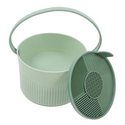 WOONEKY Silicone Makeup Brush Cleaning Bowl Portable Brush Cleaner Tool Drain Efficient Makeup Supplies for Deep Cleaning