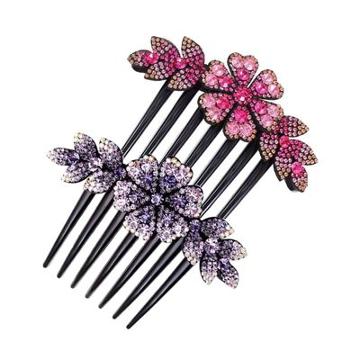 ARTSEWPLY 2Pcs Rhinestone Flower Hair Comb Elegant Hair Accessories for Women for Weddings and Parties Durable and Eye Catching Styling Tools