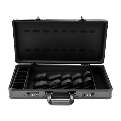Unnsiapit Barber Case Organizer, L21.7*W10.6*H3.9in Lockable Barber Tool Storage Box for Hairstylist Makeup Beauty Salon, Travel Carrying Briefcase for Clippers and Supplies (Black)