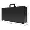 Unnsiapit Barber Case Organizer, L21.7*W10.6*H3.9in Lockable Barber Tool Storage Box for Hairstylist Makeup Beauty Salon, Travel Carrying Briefcase for Clippers and Supplies (Black) view 3