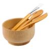 Beavorty 4Pcs DIY Face Mask Mixing Tool Set Natural Bowl Spatula Brush Spoon for Home Skincare for Facial Masks view 1