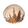 Watercolor Forest Pine Trees Mountain Prints Shower Cap Double Layer Lined Waterproof Bathing Shower Hat view 1