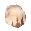 Watercolor Forest Pine Trees Mountain Prints Shower Cap Double Layer Lined Waterproof Bathing Shower Hat view 2