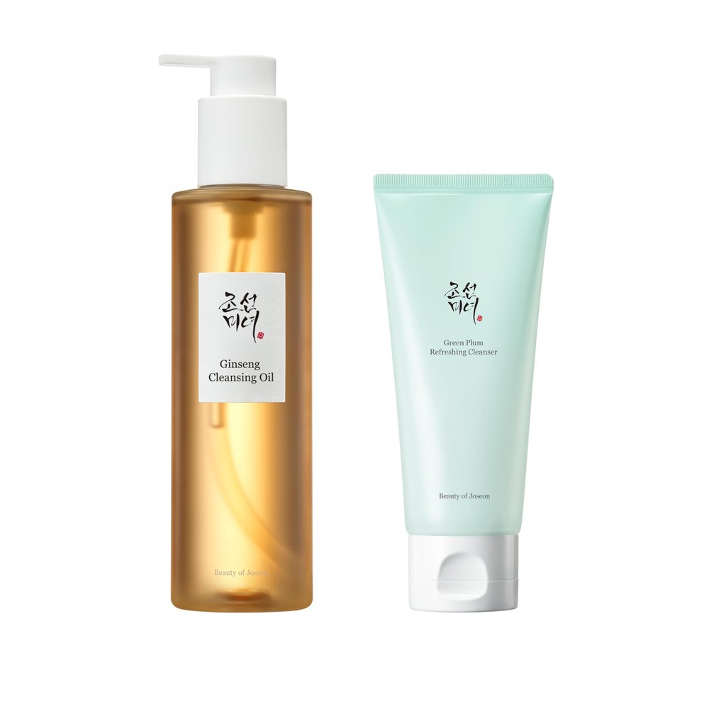 Beauty of Joseon Deep Double Cleansing Duo Green Plum Refreshing Cleanser 100ml, 3.38 fl.oz & Ginseng Cleansing Oil 210ml, 7.1 fl.oz Korean Skin Care