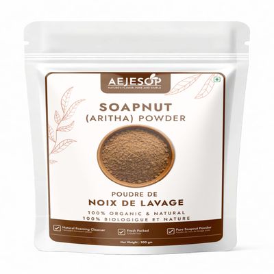 AEJESOP Soapnut/Aritha/Reetha Powder for hair care | Natural | No Added Preservatives and Additives | Sapindus Mukorossi Powder, 7oz (200g)