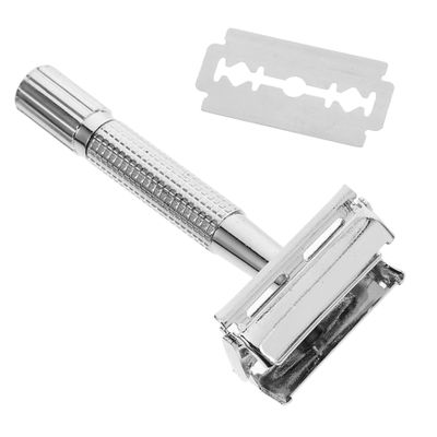 VINTORKY 1Set Manual Safety Razor with Replaceable Blades for Men Closed Comb Design for Smooth Shaving for Beard Hair and Sideburns Reduces Skin Irritation Vintage Style