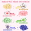 Waxing Kit, Silicone Wax Warmer with 4 Packs Hard Wax Beads, Protable Hot Wax Machine Pot for Full Body, Face, Eyebrows, Legs, Bikini, At Home Hair Removal Kit with 15 Accessories for Women Men, Pink view 3