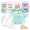Waxing Kit, Foldable Wax Warmer with 4 Packs Hard Wax Beads, Silicone Wax Pot Machine for Full Body, Face, Eyebrows, Legs, Bikini, At Home Hair Removal Kit with 15 Accessories for Women Men, Green view 1