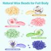 Waxing Kit, Foldable Wax Warmer with 4 Packs Hard Wax Beads, Silicone Wax Pot Machine for Full Body, Face, Eyebrows, Legs, Bikini, At Home Hair Removal Kit with 15 Accessories for Women Men, Green view 3