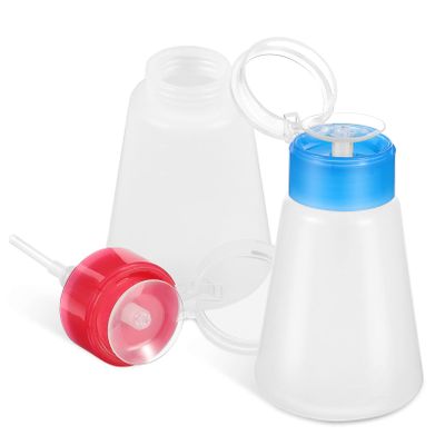 2 Pack Liquid Bottle Pump Dispensers, 180ml Plastic Refillable Containers