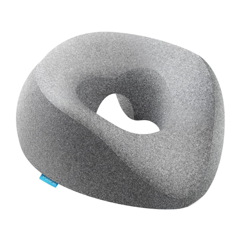 FashionCha Face Down Pillow Massage Headrest with Washable Cover Support Memory Foam Prone Pillow for Travel Relaxation Salons SPA Plane, Gray