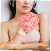 GANAZONO 3-Piece Exfoliating Mitt Set Double-Sided Body Scrubber in Pink Dead Skin Remover for Soft Skin for Shower Use view 2